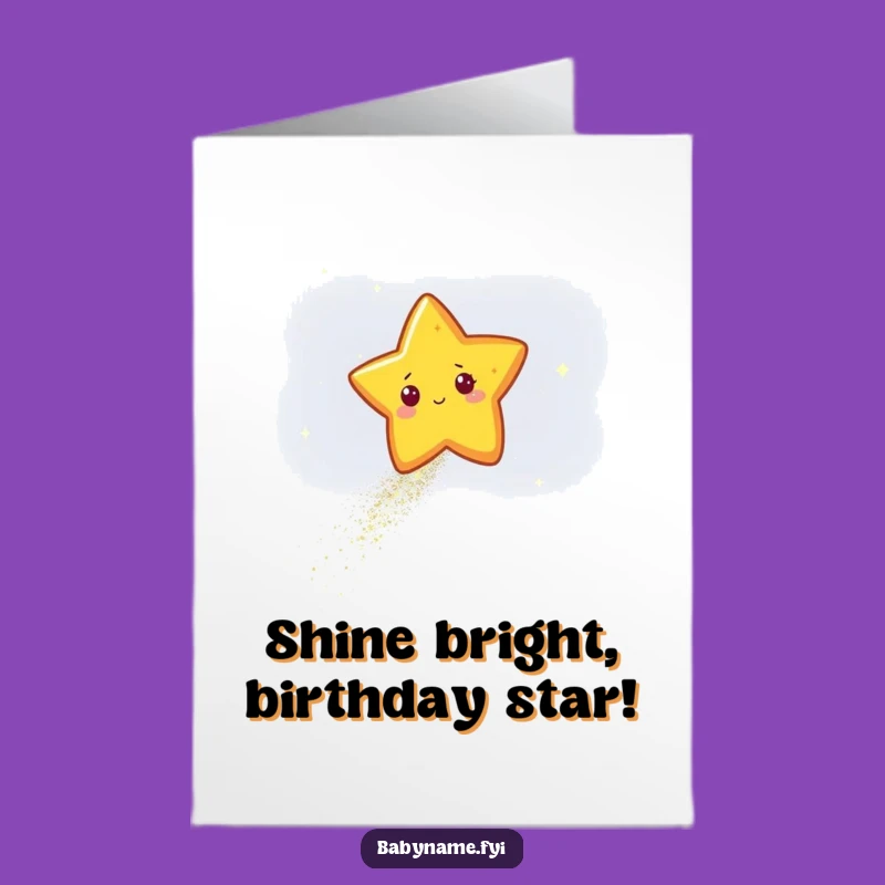 Free Printable Star Birthday Card: Funny Glitter Trail Downloadable Gift