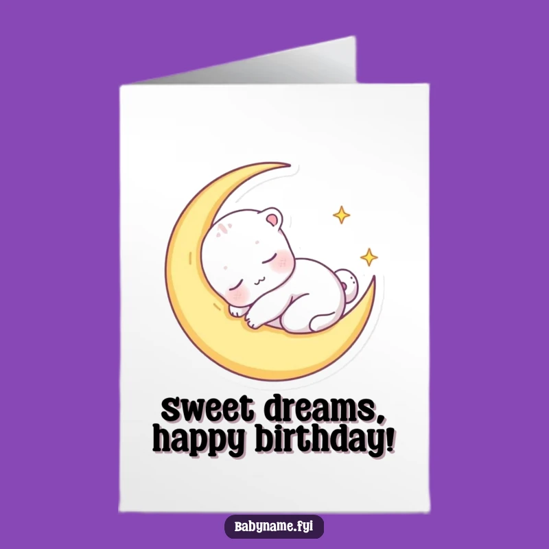 Free Printable Birthday Card: Sleepy Moon Baby, Dreamy Downloadable Gift
