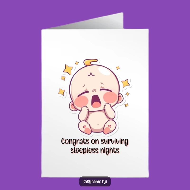 Free Printable Sleepy Baby Congrats Card - Funny & Cute Downloadable!