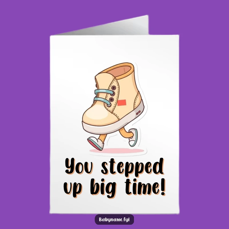 Free Printable Baby Shoe Card: Funny Wobbly Congrats Downloadable Gift