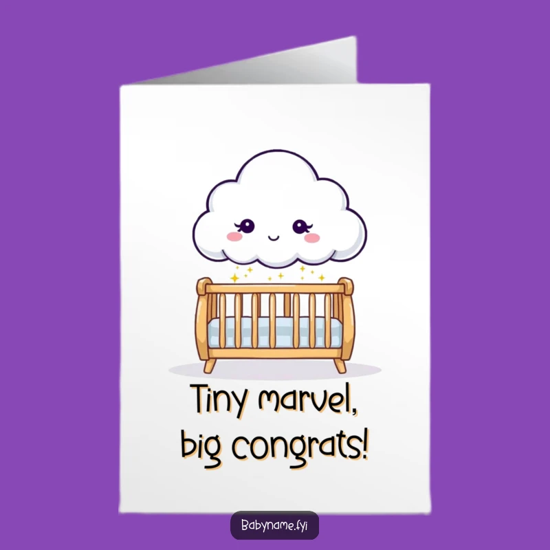 Free Printable Cloud Card: Funny Baby Sparkle Congratulations Downloadable Gift