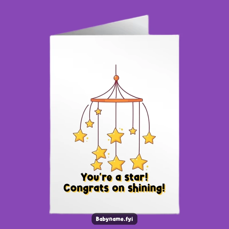 Free Printable Congrats Card: Curious Mobile Stars, Funny Downloadable Gift for Shining Success