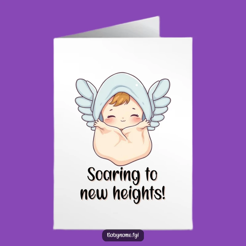 Free Printable Congrats Card: Flying Blanket - Funny Downloadable Wings