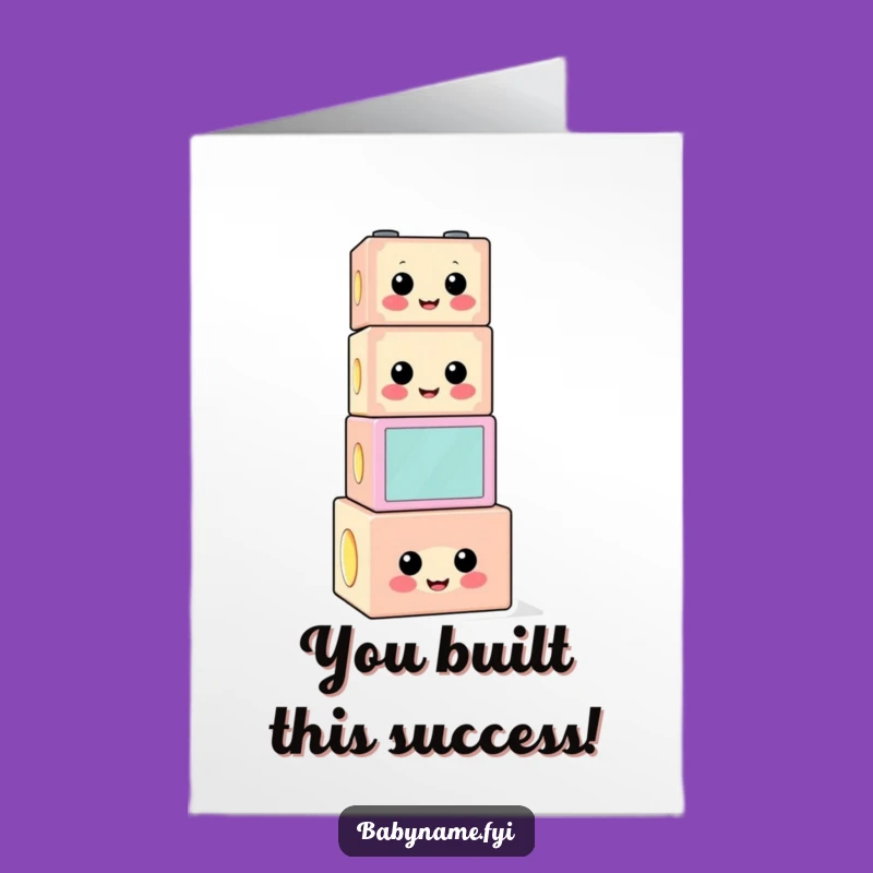 Free Printable Congrats Card: Hilarious Precarious Block Stack, DIY Downloadable Gift!