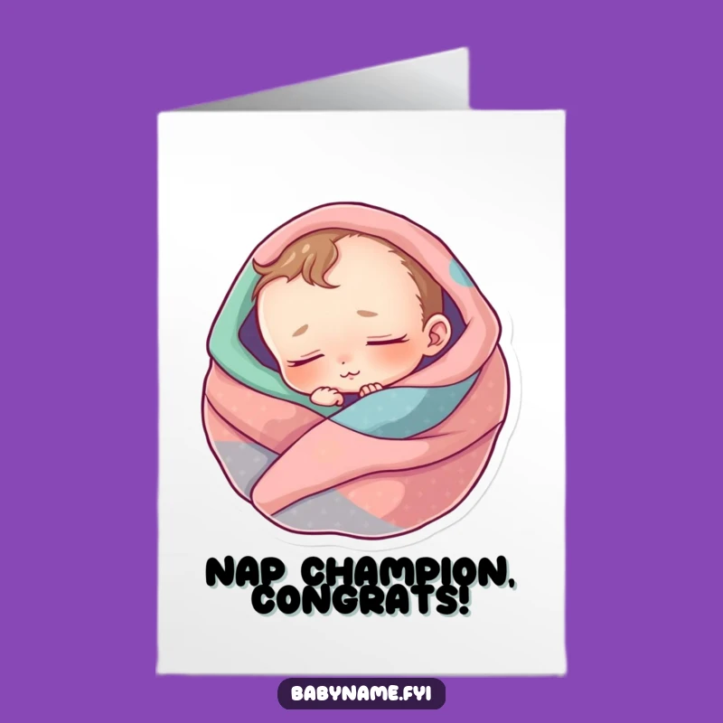 Free Printable Congratulations Card: Sleepy Baby Winner for Your DIY Gift Surprise