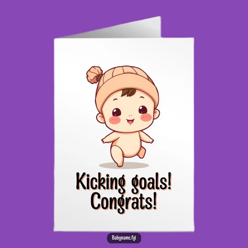 Free Printable Congrats Card: Baby Kicking Up a Storm, Downloadable Joy