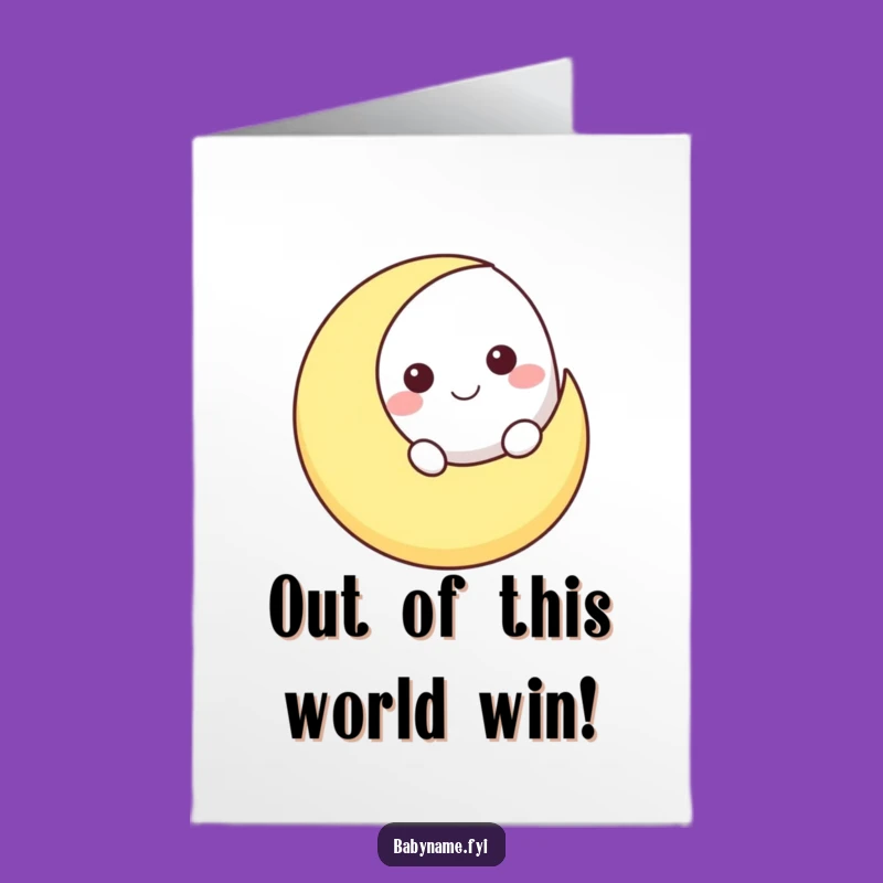 Free Printable Moon Card: Funny Celestial Congratulations Downloadable Gift