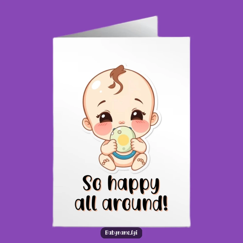 Free Printable Congrats Card: Giggling Baby Pacifier Hilarious Downloadable Greeting