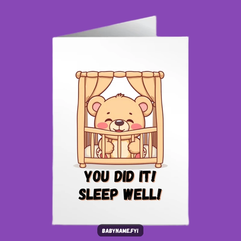 Free Printable Giggling Teddy Bear Congrats Card - Cute Downloadable Gift for New Beginnings
