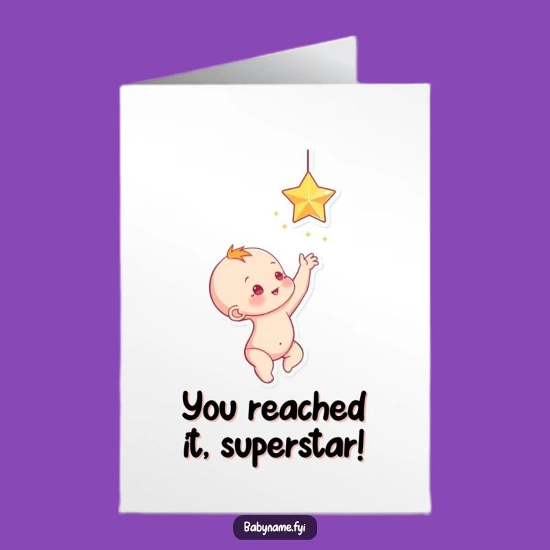 Free Printable Star Baby Card: Sparkling Congratulations Downloadable
