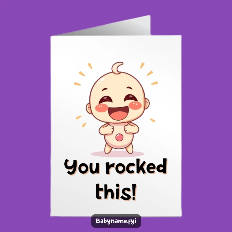 Free Printable Baby Rattle Congratulations Card: Joyful Shaking Downloadable Gift