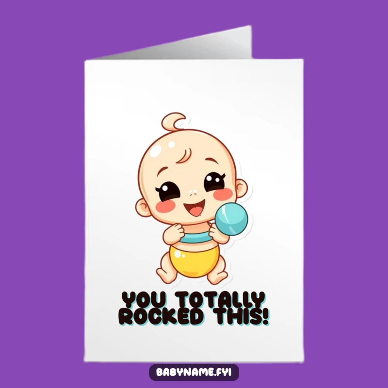 Free Printable Congrats Card: Energetic Rattle - Funny Downloadable Celebration