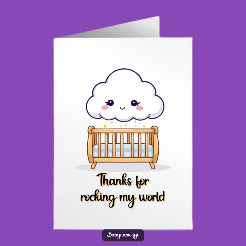 Free Printable Cloud Thank You Card: Funny Sparkle Downloadable Gift