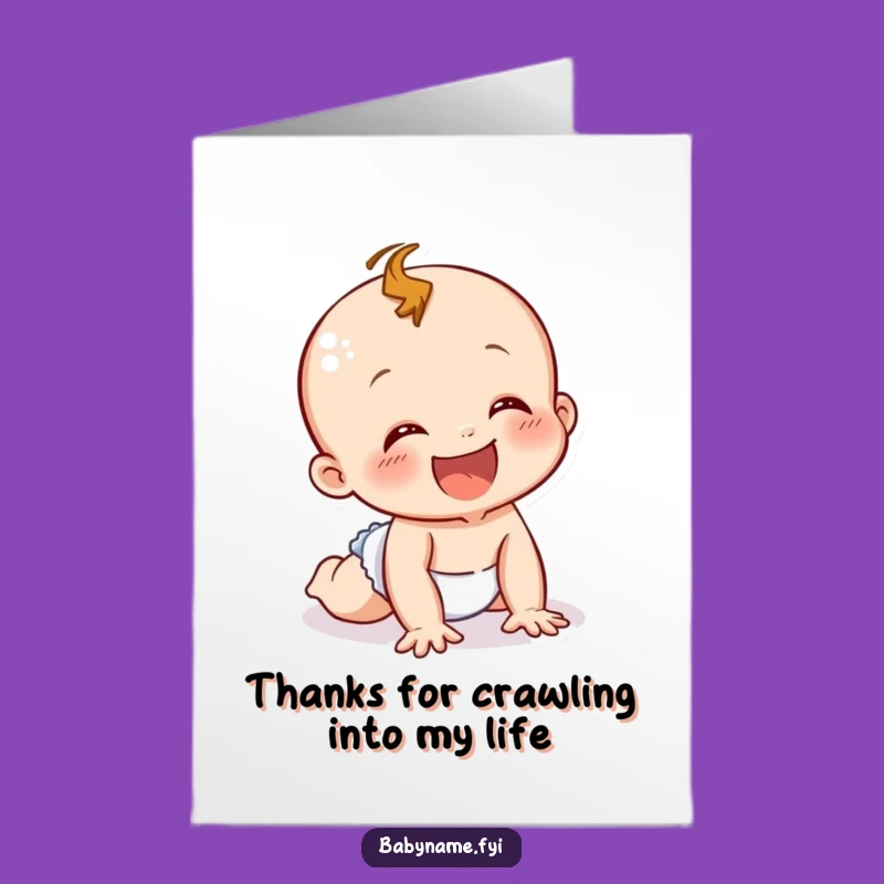 Free Printable Crawling Baby Thank You Card - Adorable & Funny Downloadable!