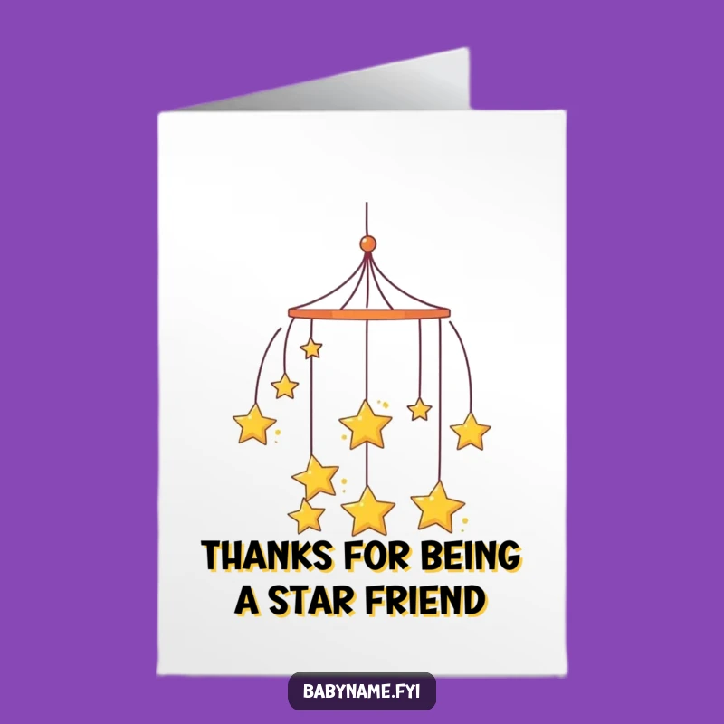 Free Printable Thank You Card: Curious Mobile Stars, Funny Downloadable Gift for Grateful Thanks