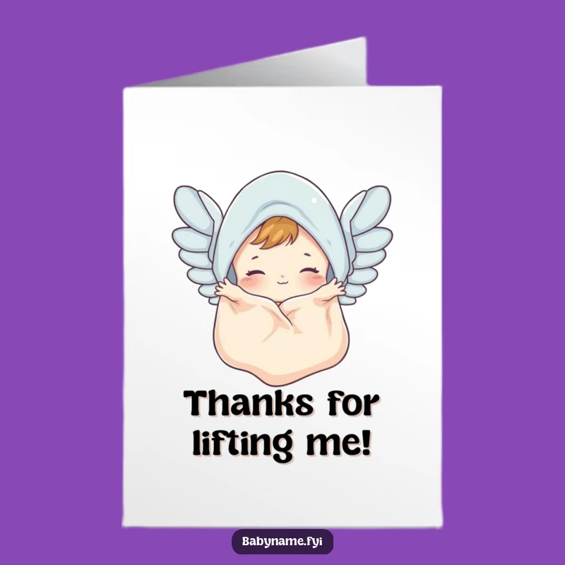 Free Printable Thank You Card: Flying Blanket - Print at Home Gratitude