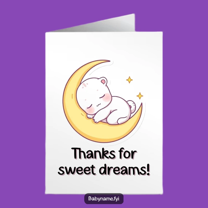 Free Printable Thank You Card: Moon Baby, Downloadable Gratitude Gift