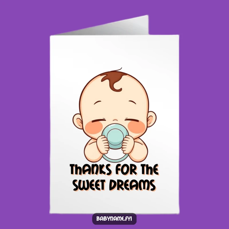 Free Printable Thank You Card: Sleepy Baby Pacifier, Funny Downloadable Gift for Sweet Thanks!