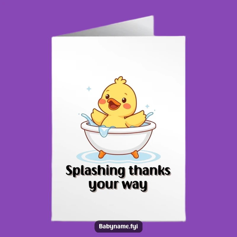 Free Printable Rubber Duck Thank You Card: Funny Splashy Downloadable Gift