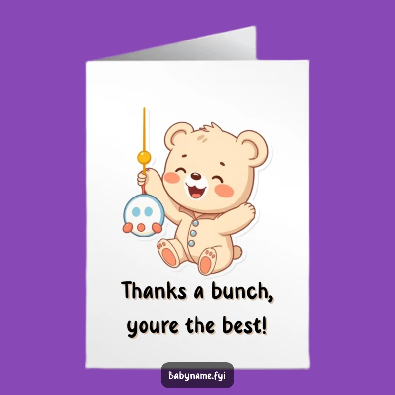 Free Printable Thank You Card: Baby Bear Cub Gratitude, Downloadable Sweetness