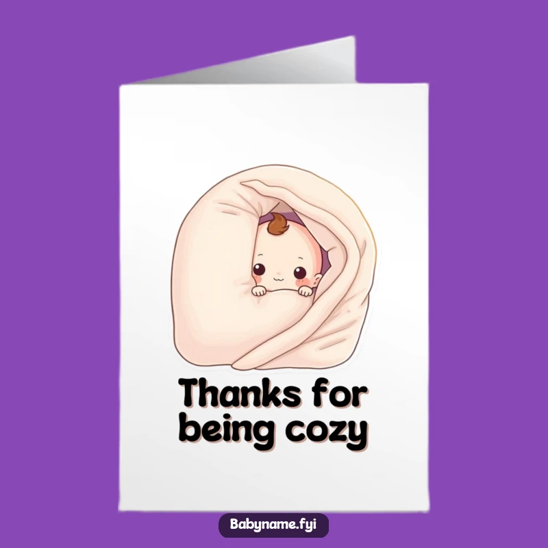 Free Printable Thank You Card: Blanket Peek-a-Boo Gratitude Downloadable