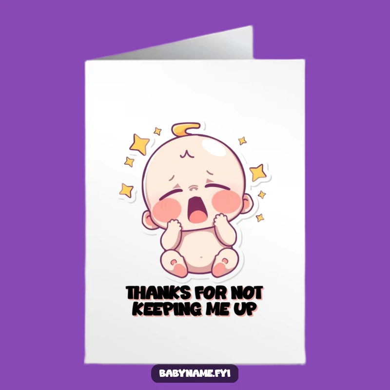 Free Printable Sleepy Baby Thank You Card - Cute Yawn Downloadable!