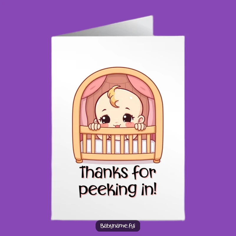 Free Printable Thank You Card: Baby's Peek-a-Boo Thanks, Downloadable Gratitude