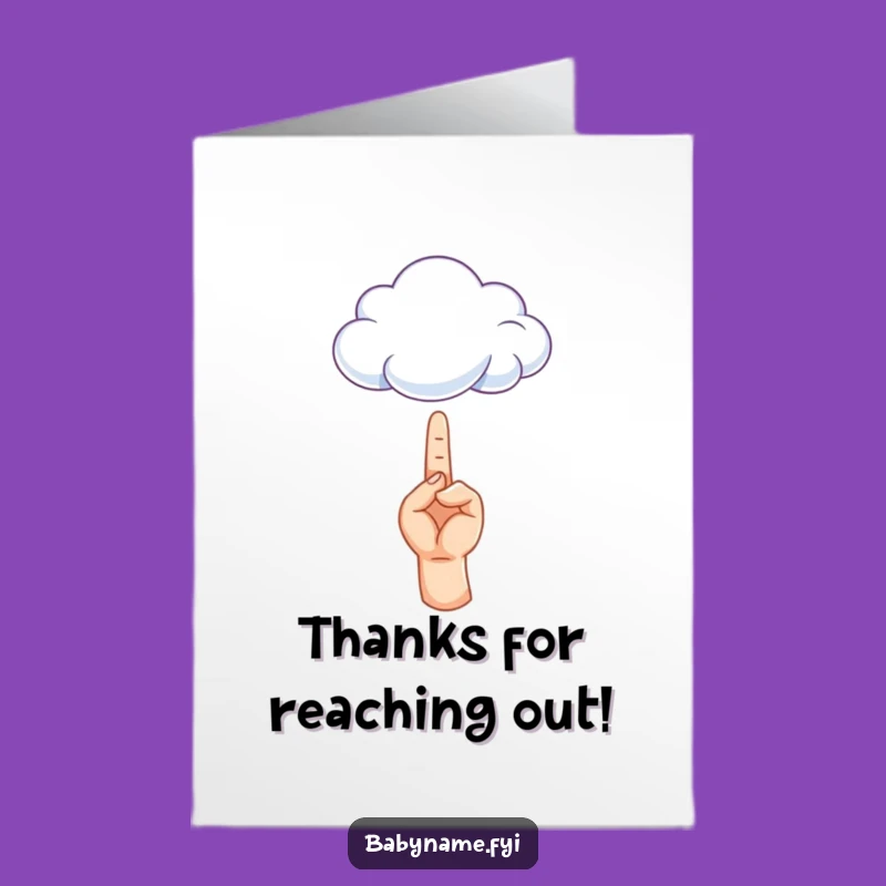 Free Printable Thank You Card: Tiny Hand Cloud, Funny Downloadable Gift to Show Appreciation!
