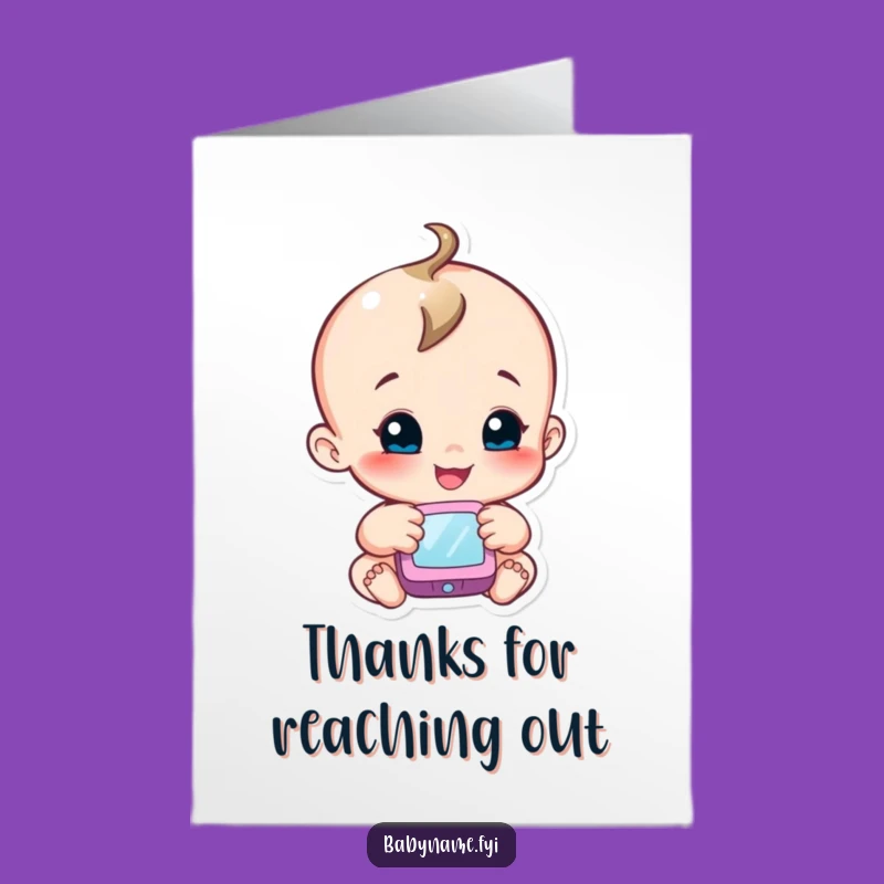 Free Printable Thank You Card: Baby Reaching for Thanks, DIY Gift