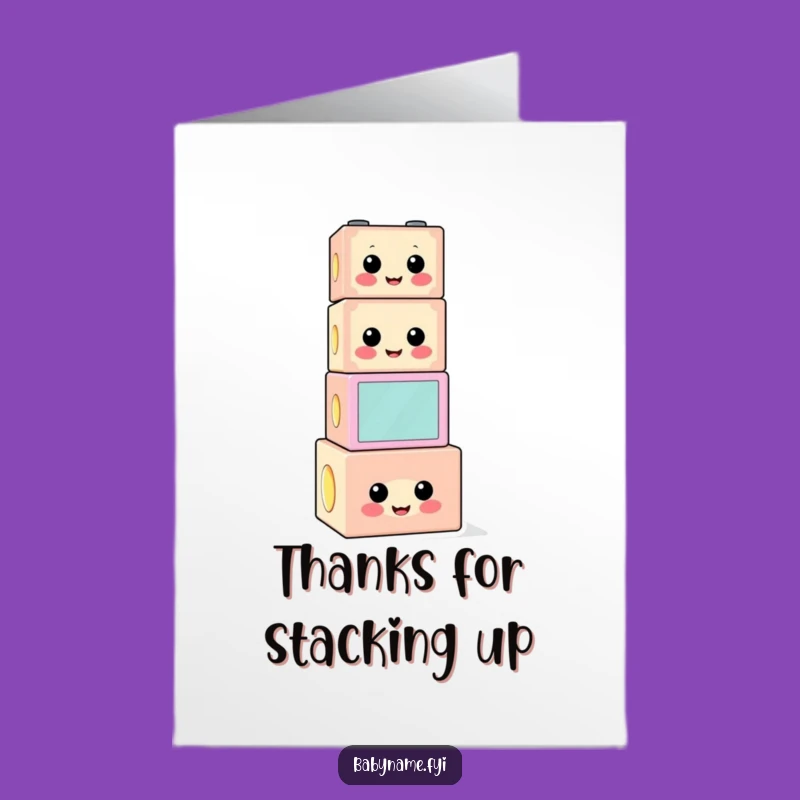 Free Printable Thank You Card: Wobbly Block Smile, Perfect DIY Downloadable Gift!