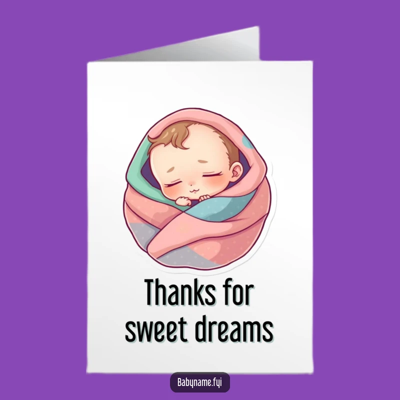 Free Printable Thank You Card: Sleepy Baby Appreciation for Your DIY Gift