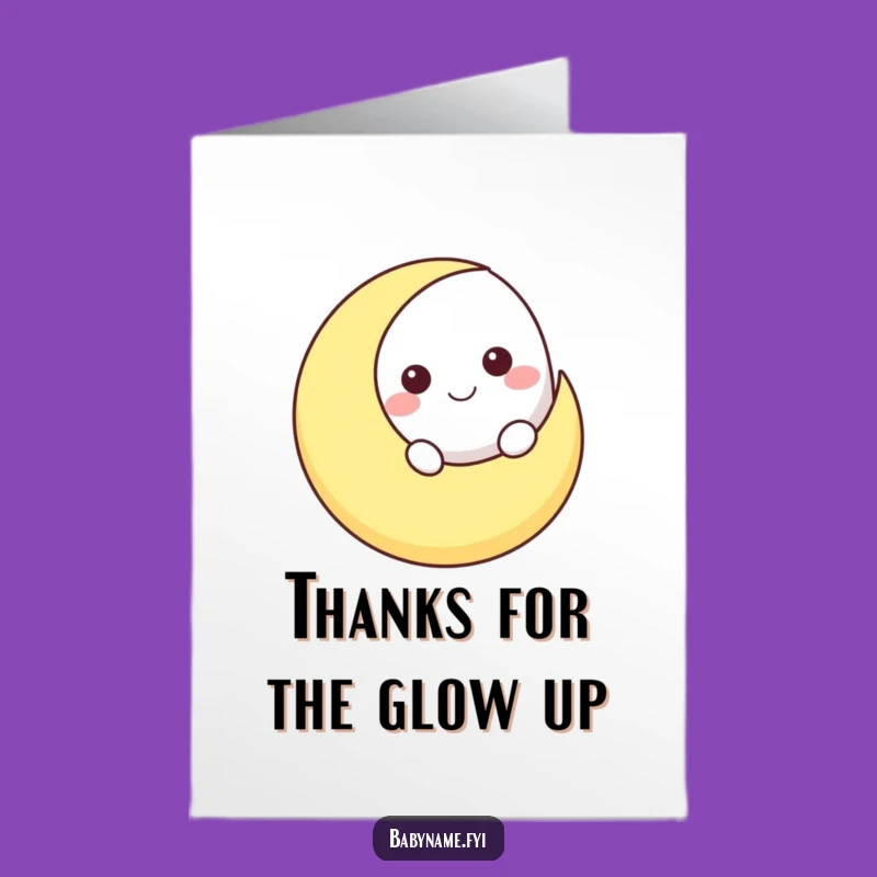 Free Printable Moon Thank You Card: Funny Celestial Downloadable Gift
