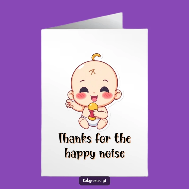 Free Printable Thank You Card: Happy Baby Rattle Shake for DIY Gifts