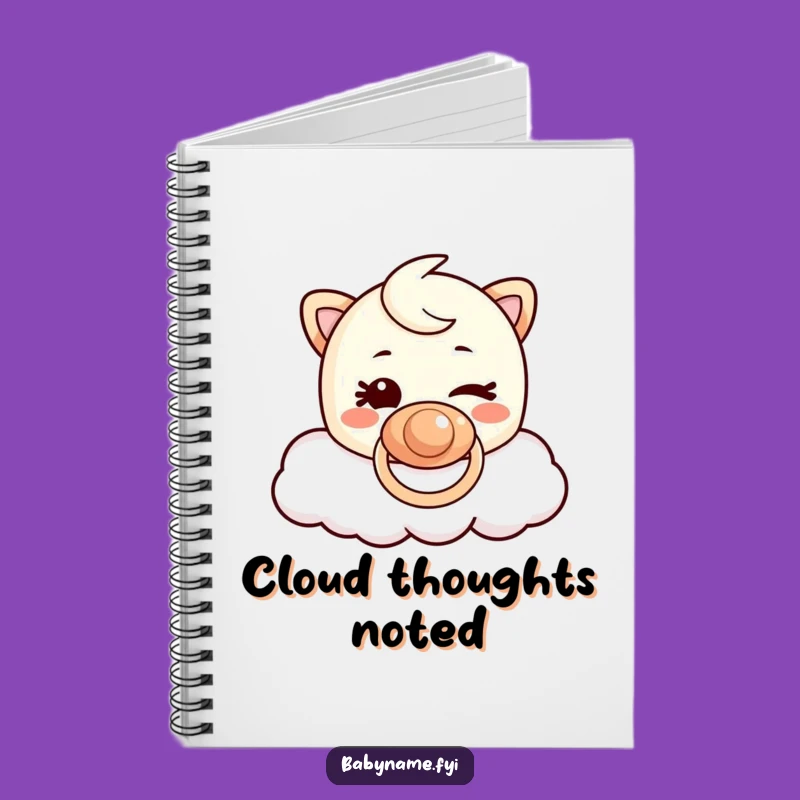 Funny Pacifier Cloud Notebook: Journal Mischievous Winking Character, Inspiring Humorous Gift!