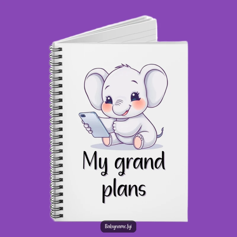 Funny Baby Elephant Mobile Notebook: Jumbo Notes for Your Ideas