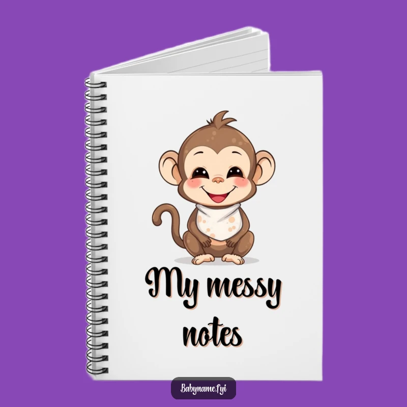 Funny Baby Monkey Messy Notebook: Jot Down Fun with Playful Charm
