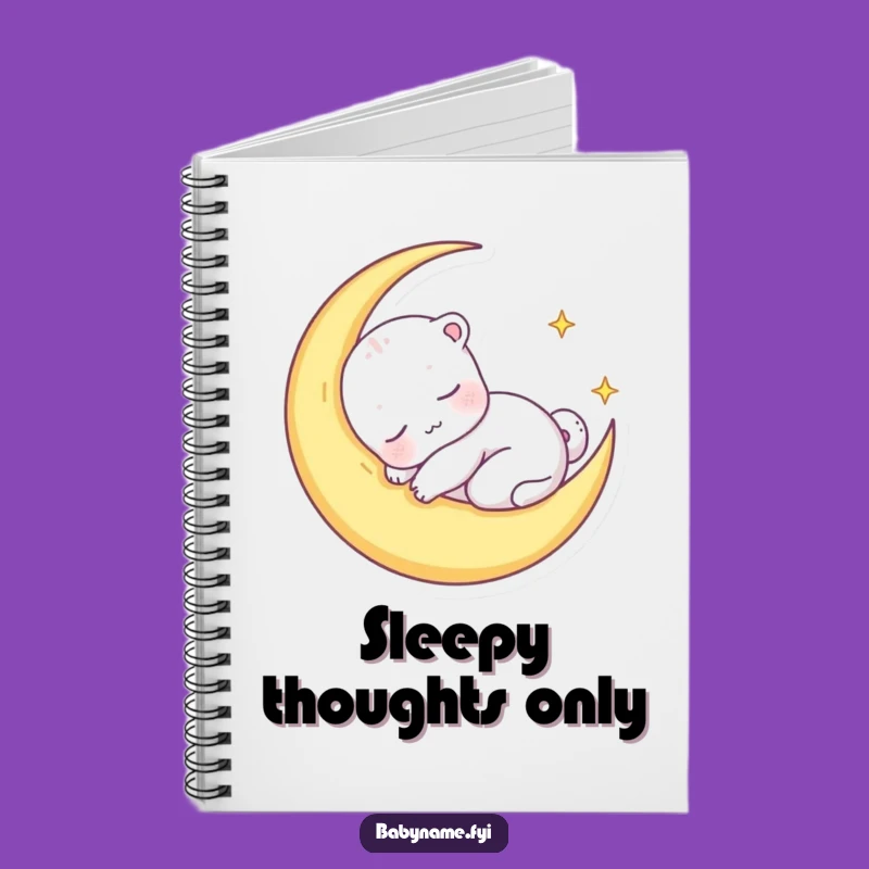 Funny Sleepy Animal Notebook, Moon Dream Journal for Peaceful Thoughts