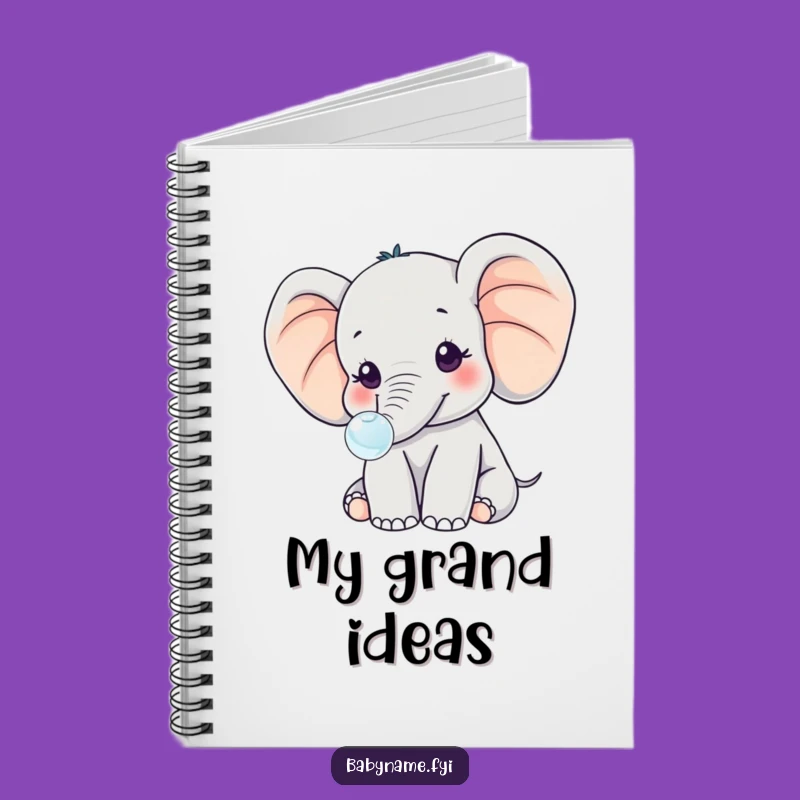 Funny Kawaii Baby Elephant Notebook: Jot Down Ideas with Cute Humor