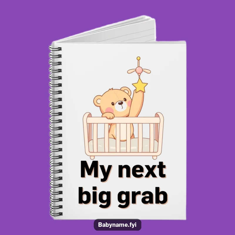 Funny Teddy Bear Crib Mobile Notebook - Perfect Journal for New Parents