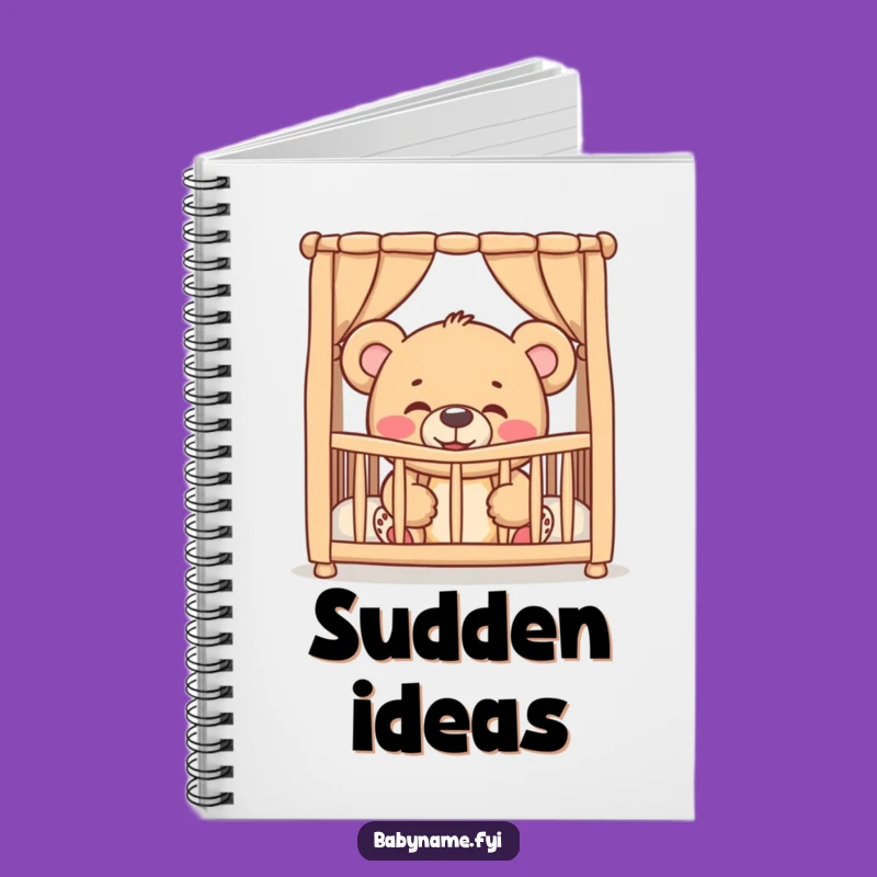 Funny Giggling Teddy Bear Crib Notebook - Cute Baby Humor Journal Gift