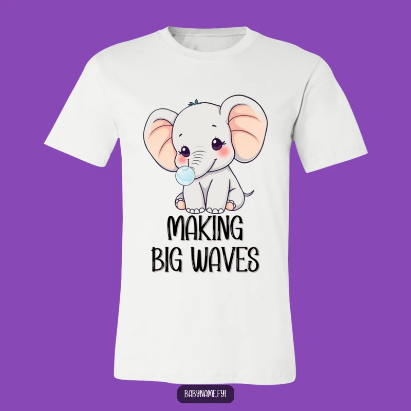 Funny Kawaii Baby Elephant Bubble Tee: Wearable Cuteness for a Giggle-Inducing Gift