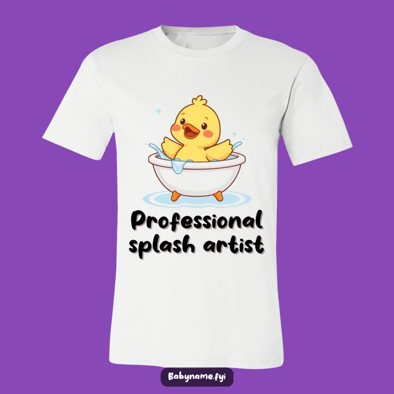 Funny Rubber Duck Splashing T-Shirt - Comical Bathtime Tee Gift