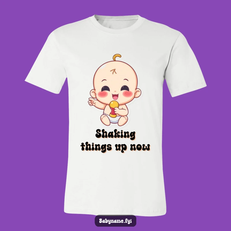 Funny Waving Baby T-Shirt: Playful Character Apparel for Joyful Days