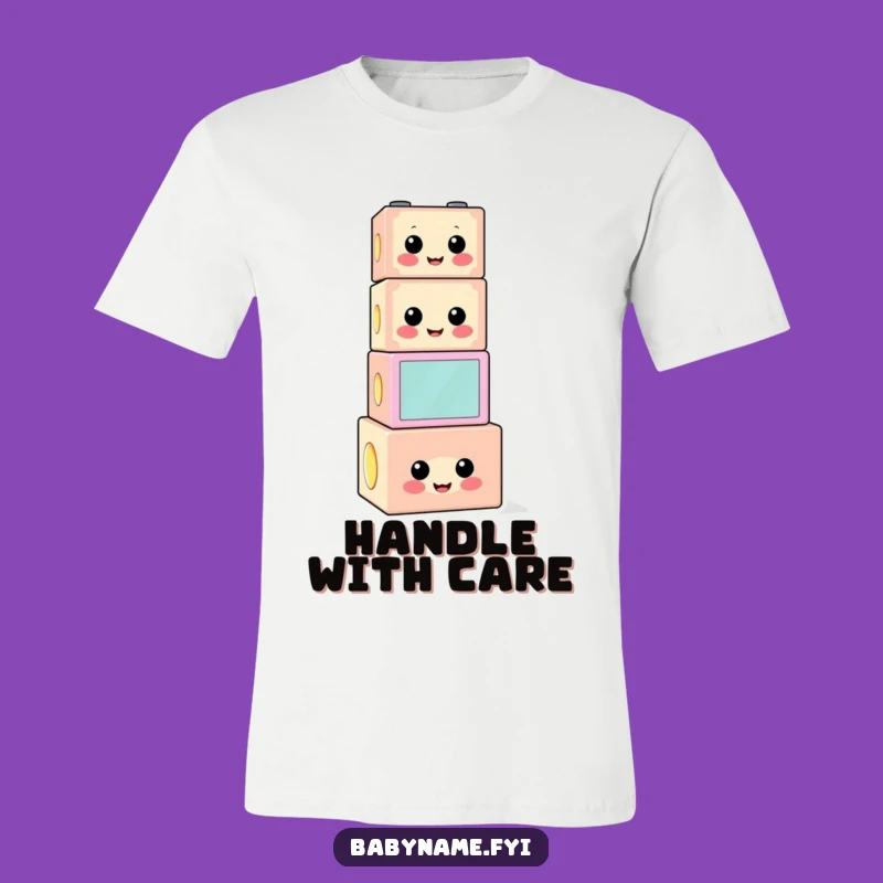 Funny Building Block T-Shirt: Cheerful & Precarious, Hilarious Playful Tee