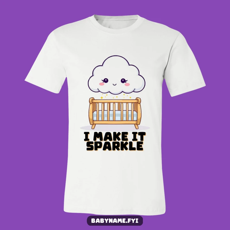 Funny Cloud Sprinkling Sparkles T-Shirt - Cute Baby Shower Gift Tee