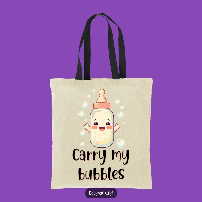 Funny Baby Bottle Tote Bag - Overflowing Bubbles Carry-All Gift