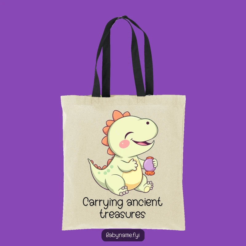 Funny Baby Dinosaur Rattle Tote Bag: Carry Your Goods with a Giggling Dino