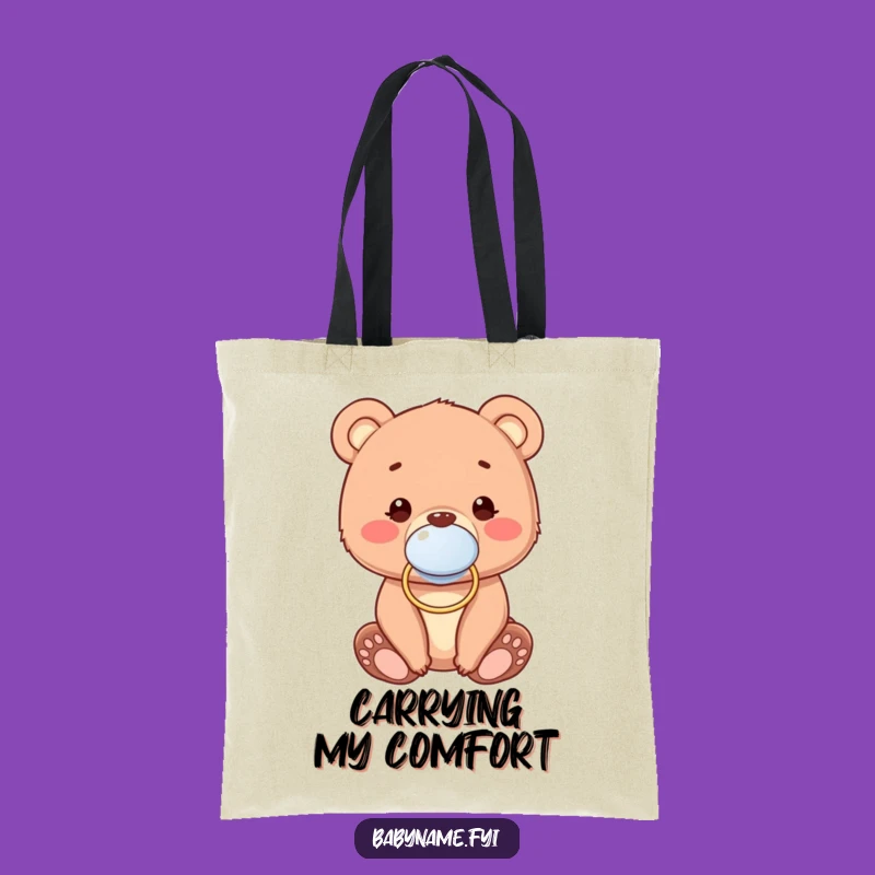 Funny Baby Bear Pacifier Tote Bag: Carry Your Essentials with a Cute Cub