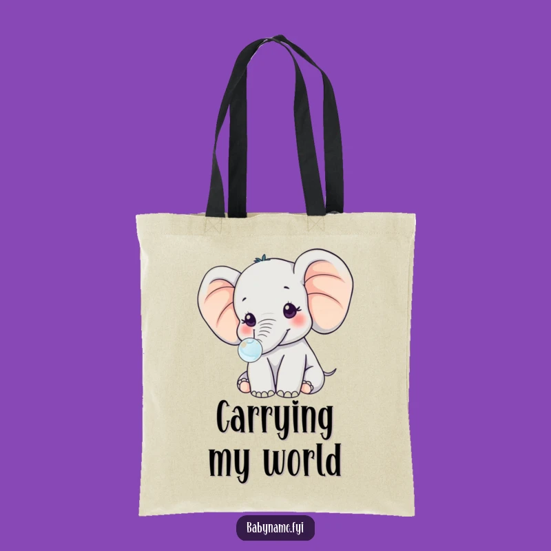 Funny Kawaii Baby Elephant Bubble Tote: Carry Your Goods with Adorable Humor