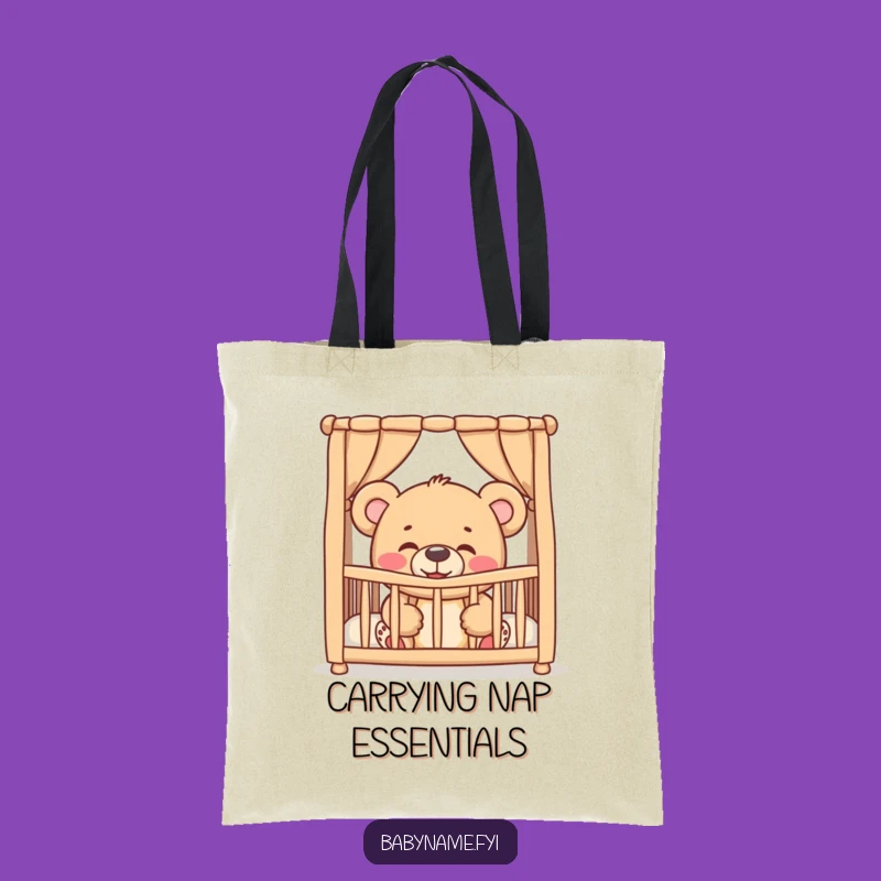 Funny Giggling Teddy Bear Crib Tote Bag - Practical Baby Humor Carryall Gift